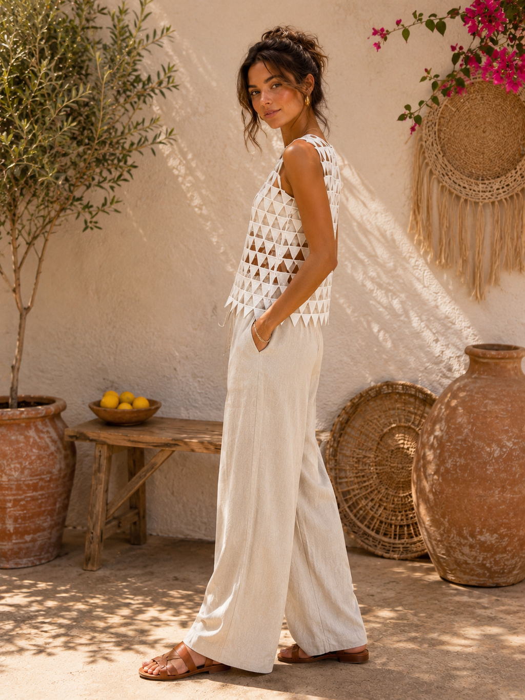 Triangle Cutout Cover-Up Top