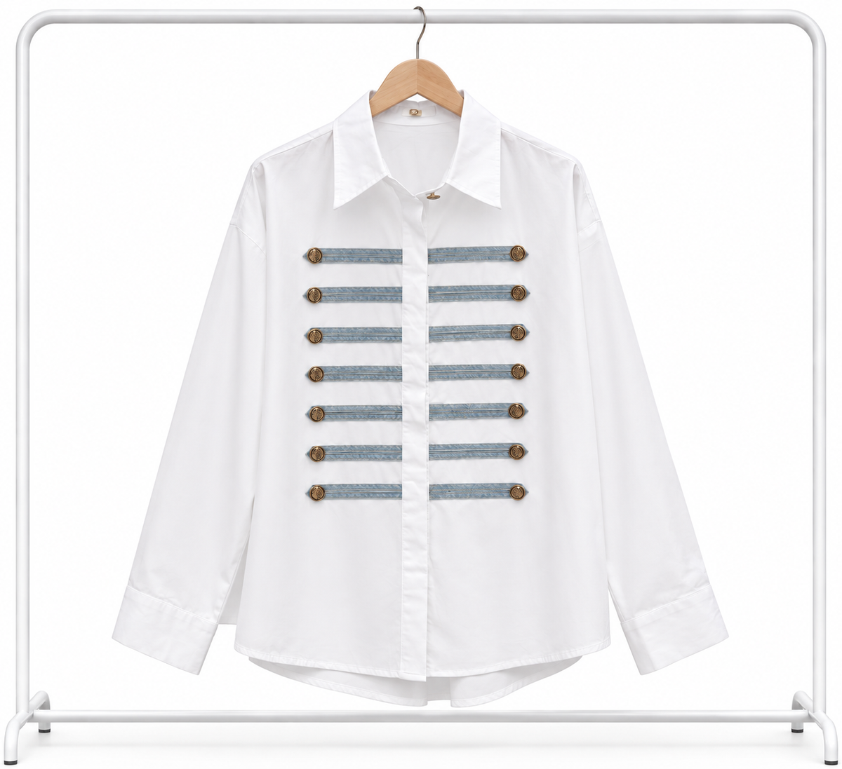 White Military Shirt
