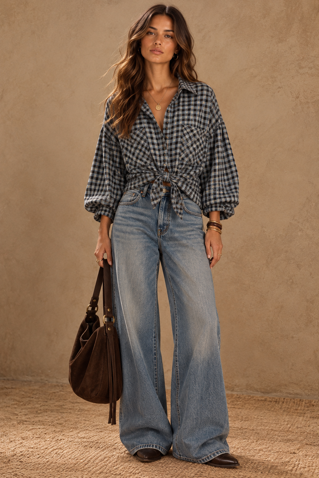 Silver Mist Plaid Wool-Cotton Shirt