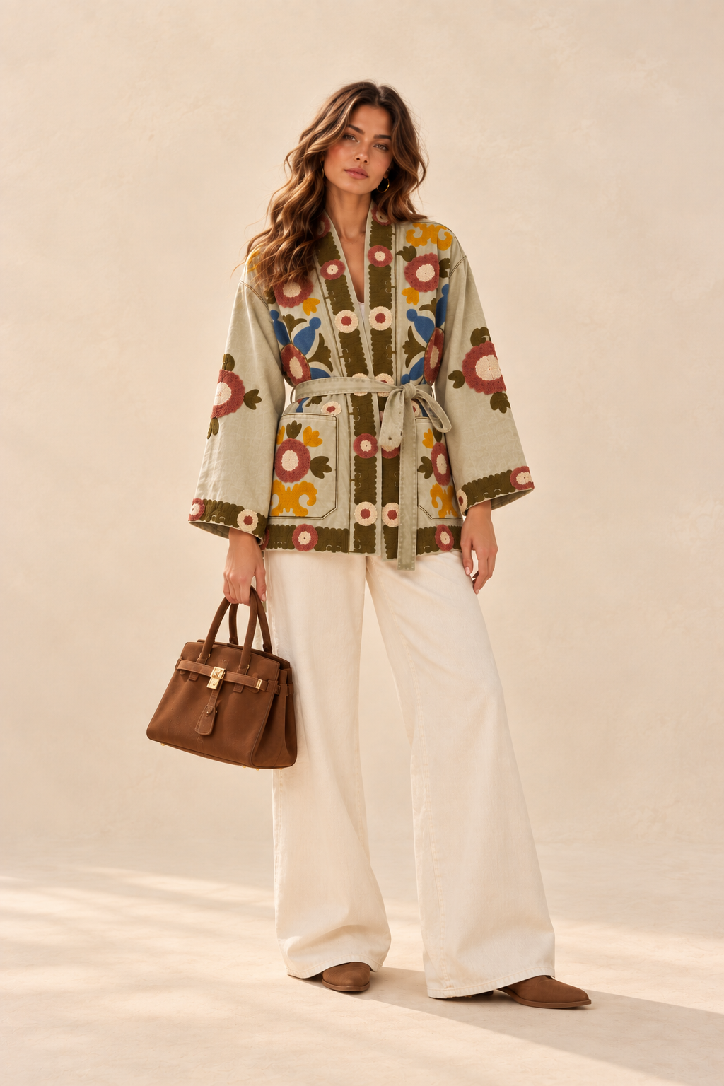 Wildflower Embroidered Suede Jacket