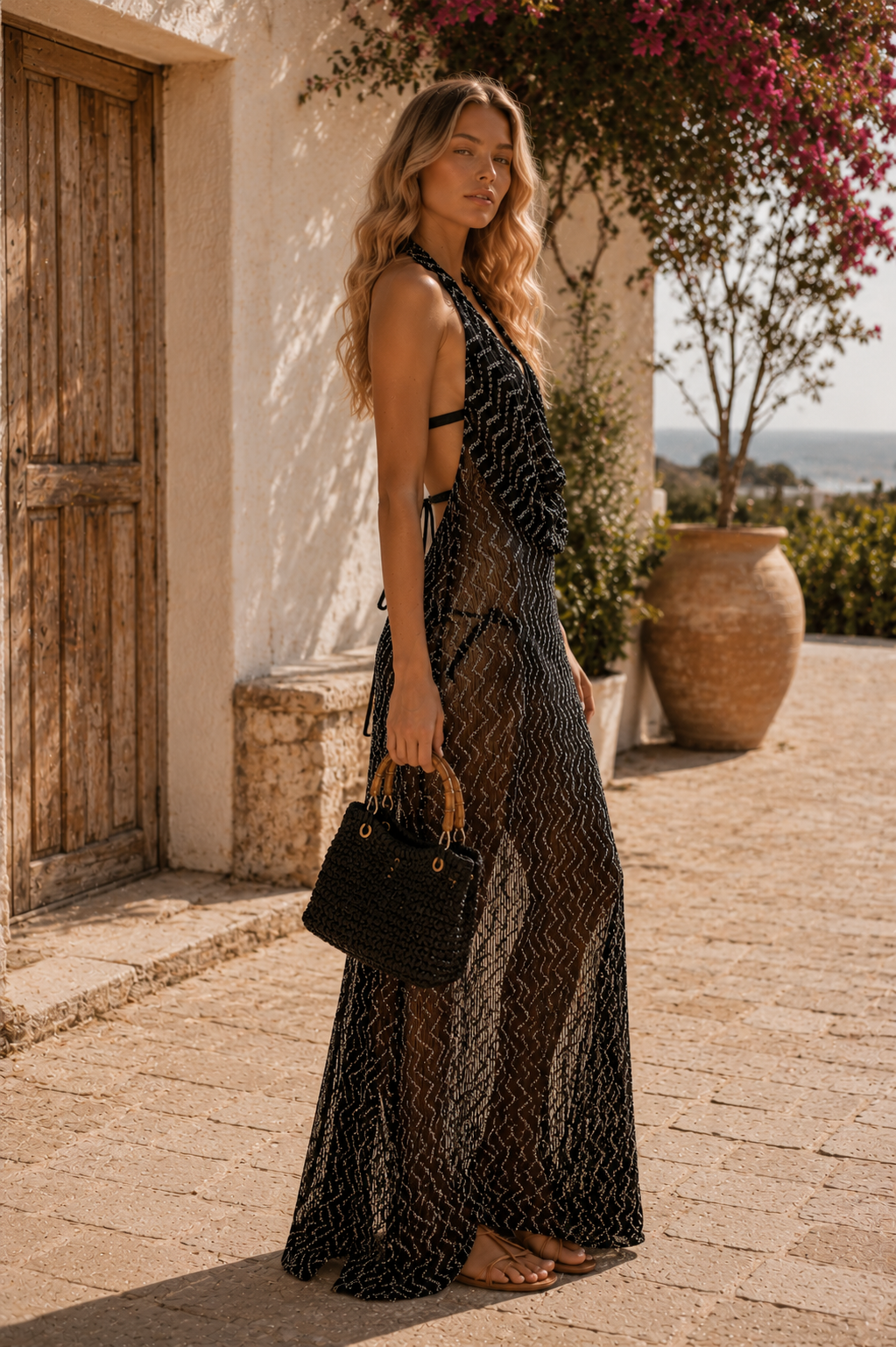 Black sheer dress