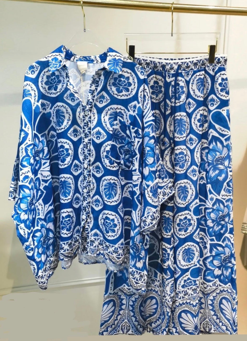 Greek Blue Loose Co-ord Set