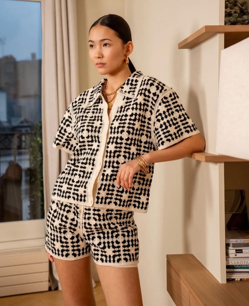 Monochrome Crochet Short