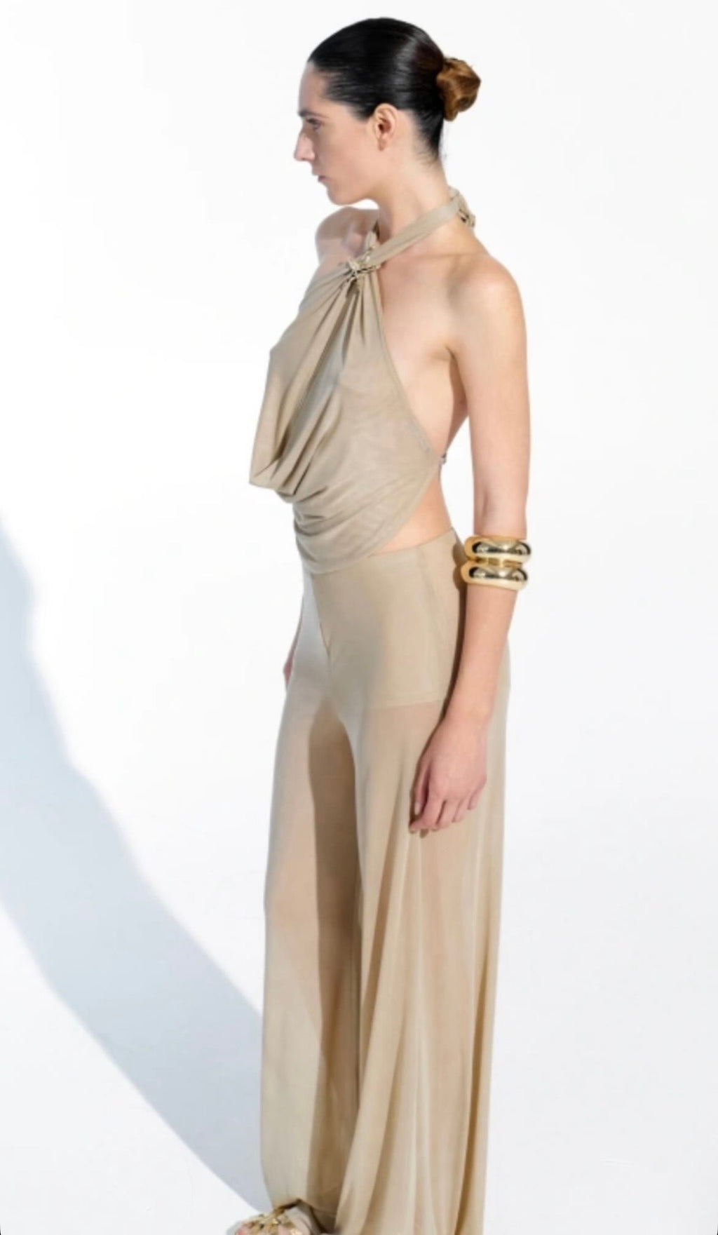 The Beige Backless Top
