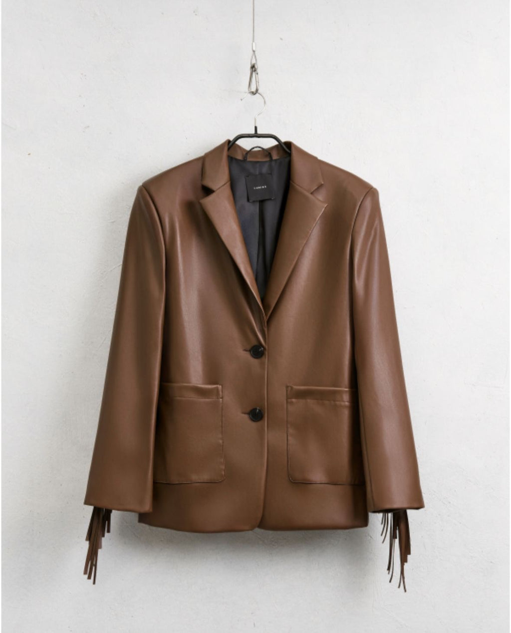 Leather Fringe Blazer 