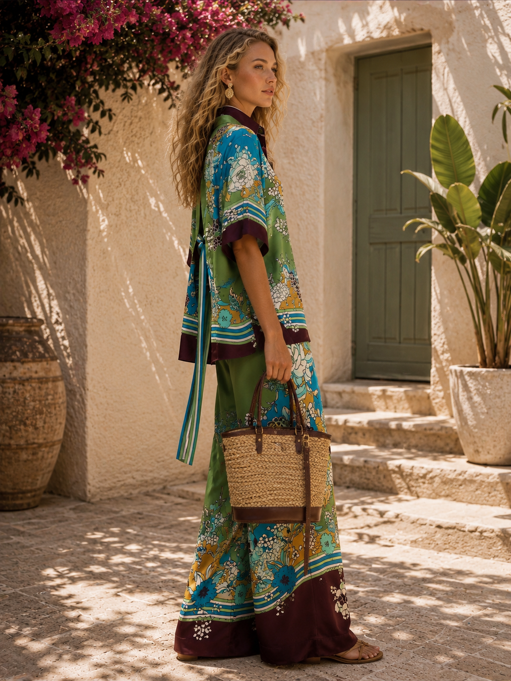 The Garden Reverie Satin Set