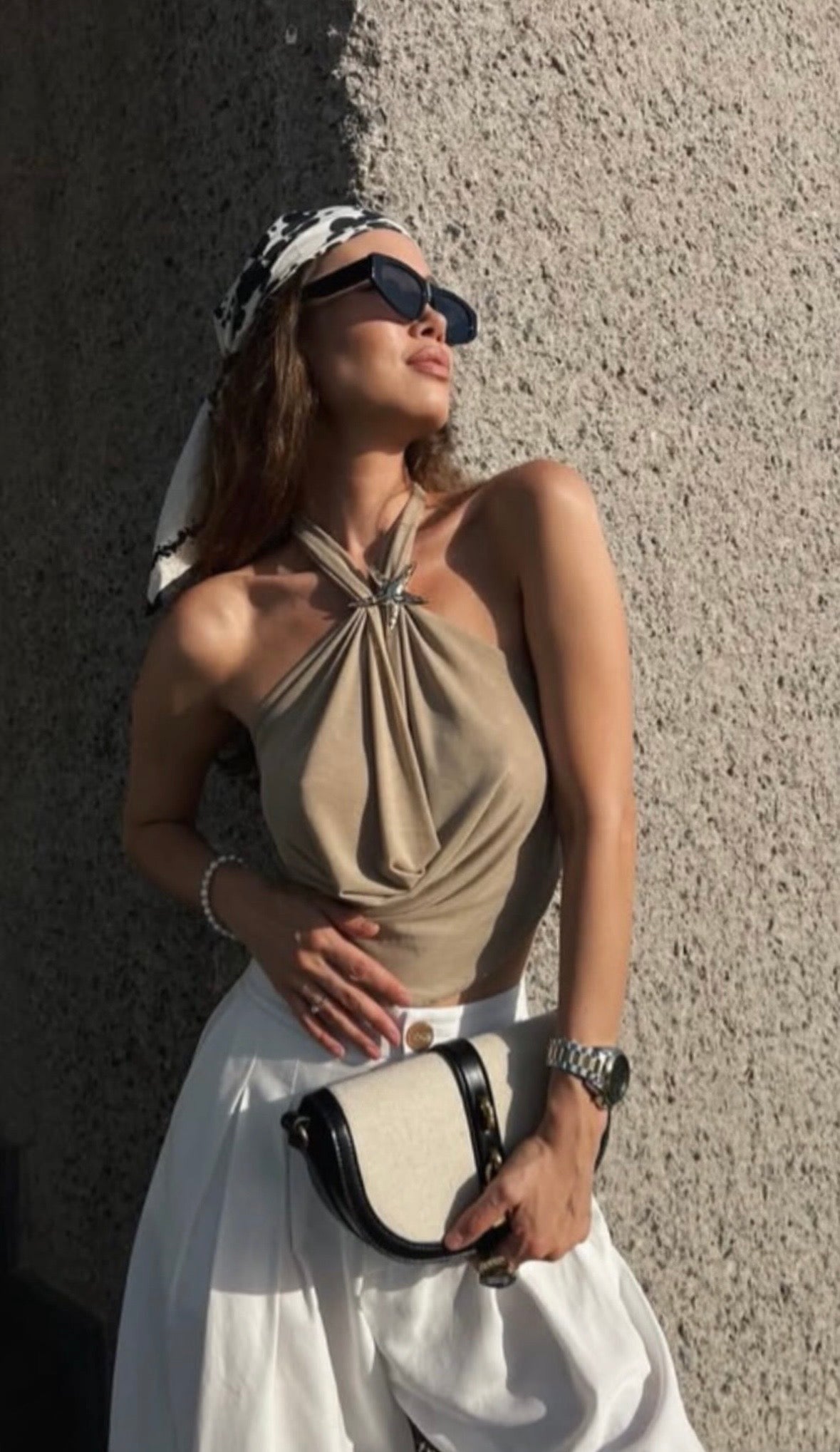 The Beige Backless Top