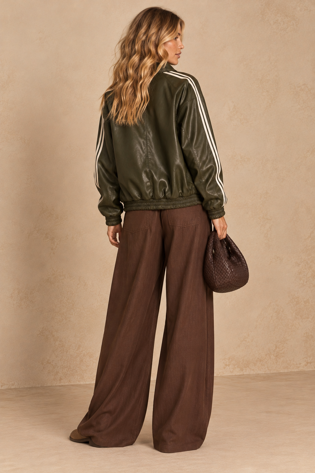 Military Leather Bomber Jacket