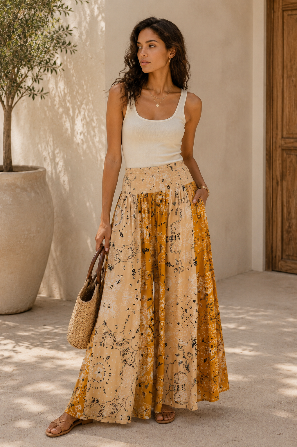 Bohemian Wide Leg Pants