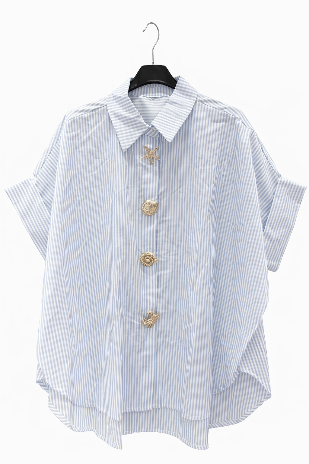 Striped Shirt with Gold Accent Embellishments