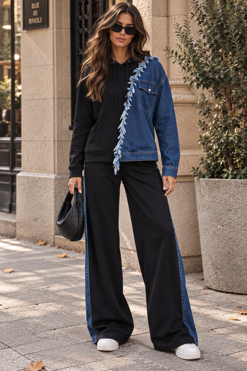 Denim Contrast Frayed pants