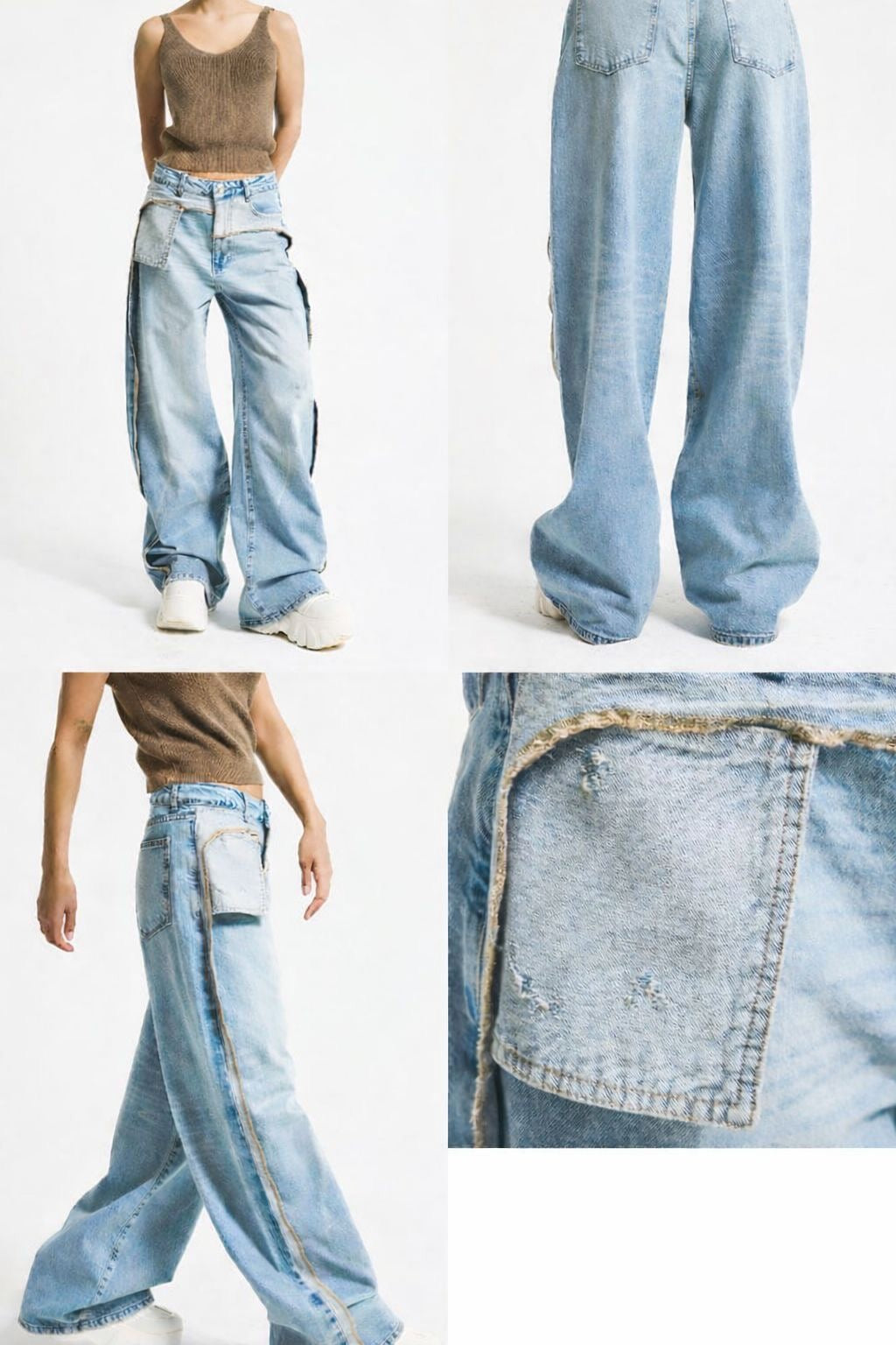 Light Wash Inside-Out Jeans