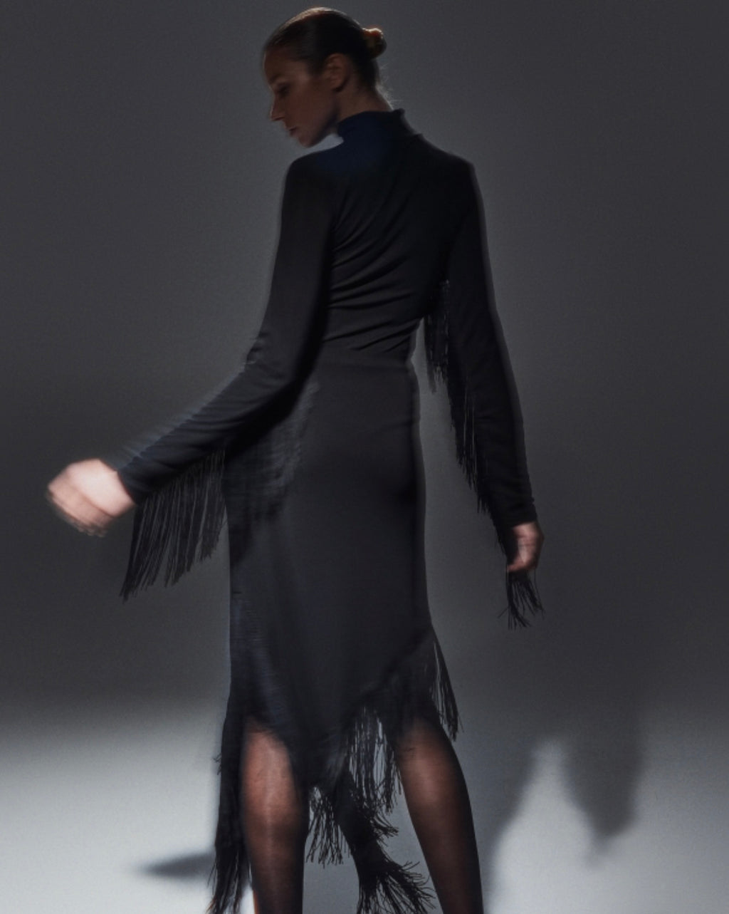 Black Fringe Bodysuit