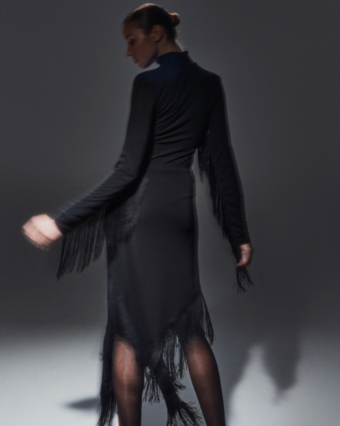 Black Fringe Bodysuit