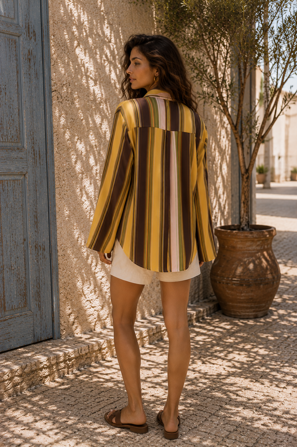 The Souk Stripe Blouse – Ochre & Earth