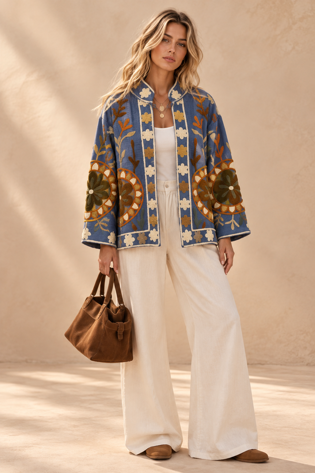 The Floriana Blue Botanical Jacket