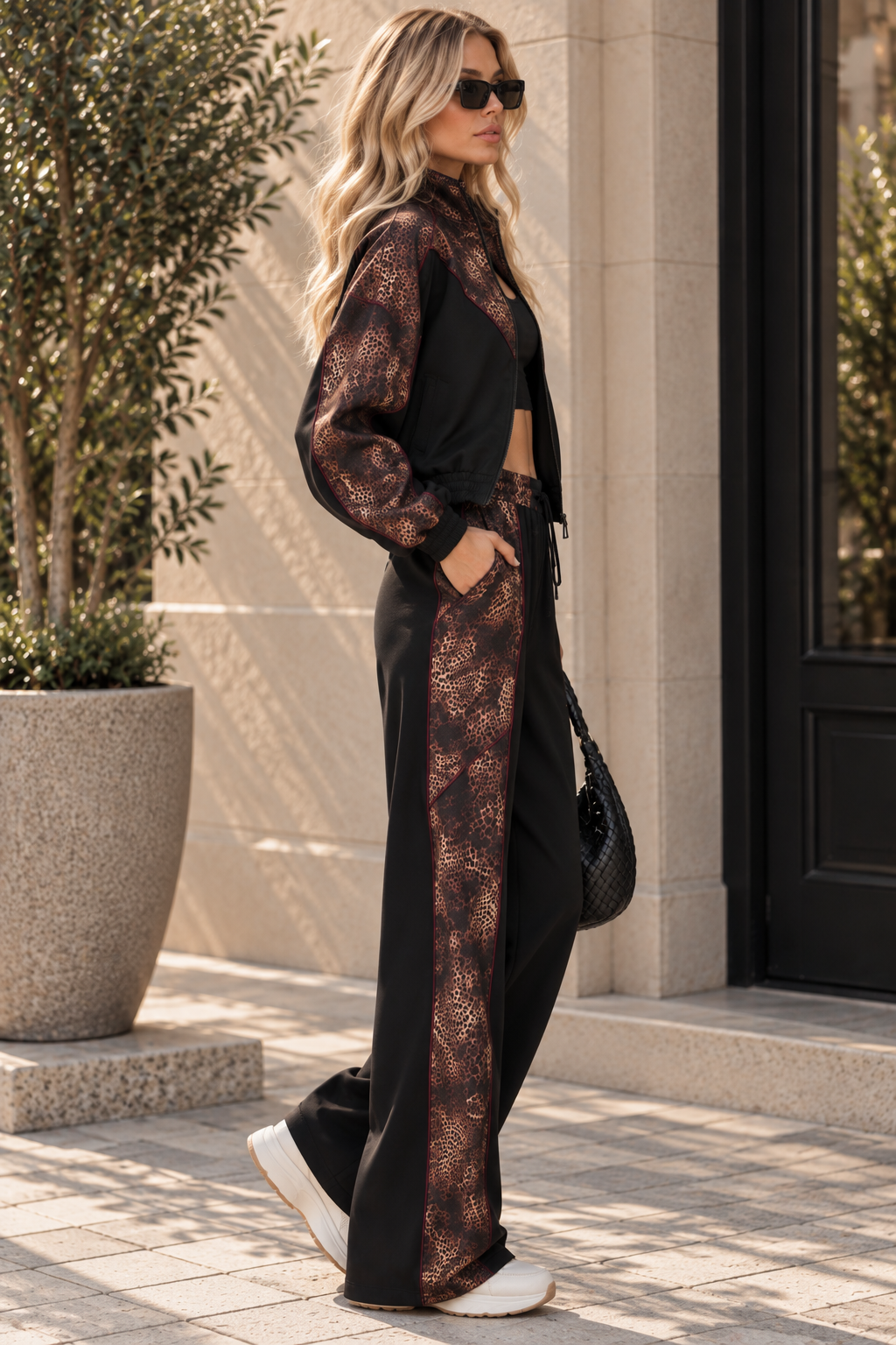 Black & Leopard Mix Jacket