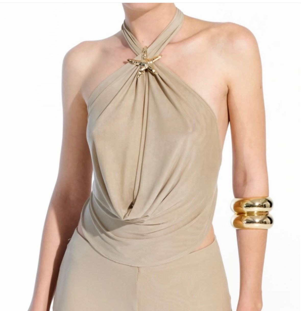 The Beige Backless Top