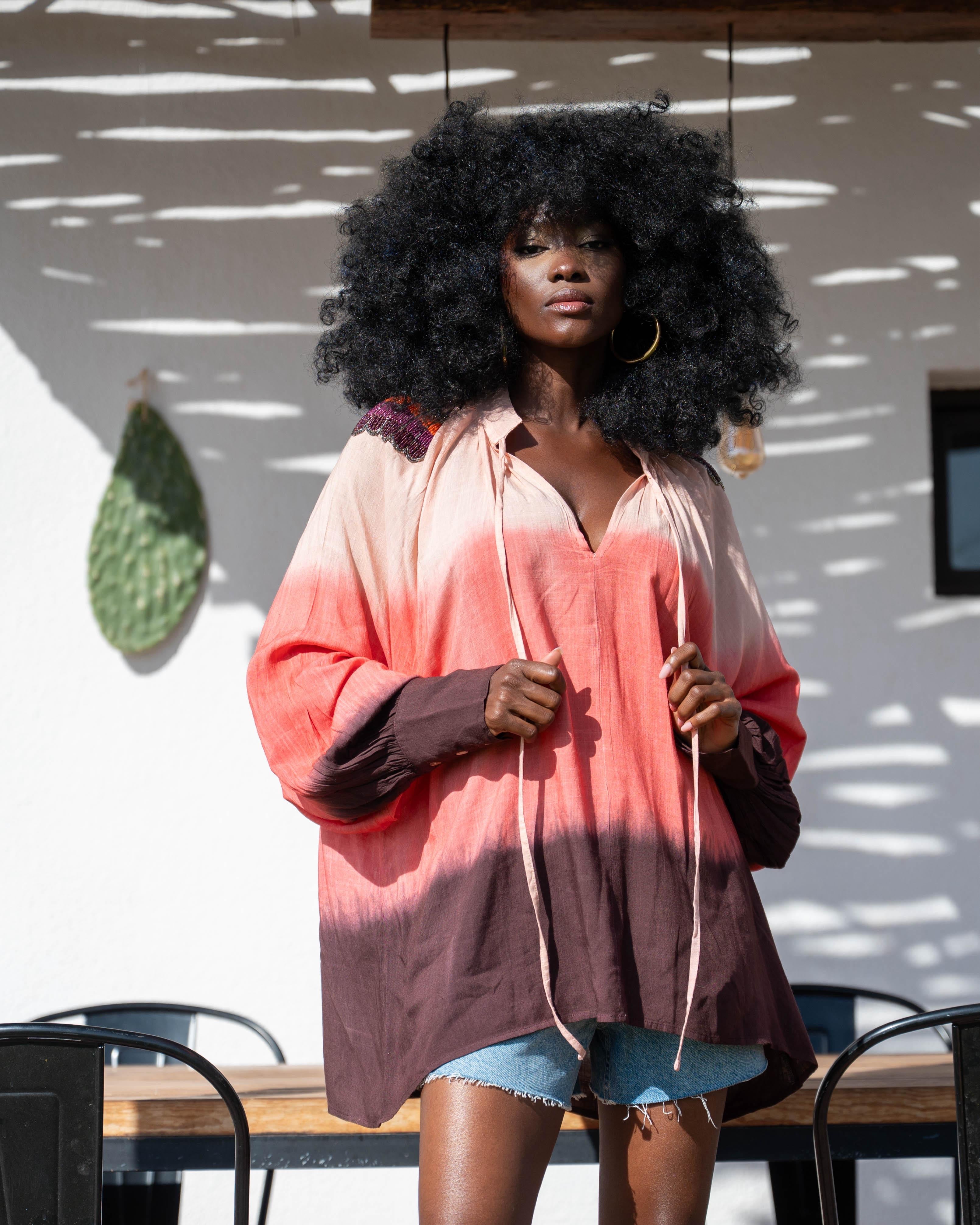 Sunset Ombre Oversized Shirt