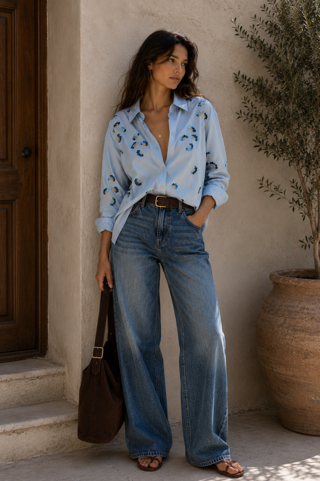 Blue Embellished Blouse