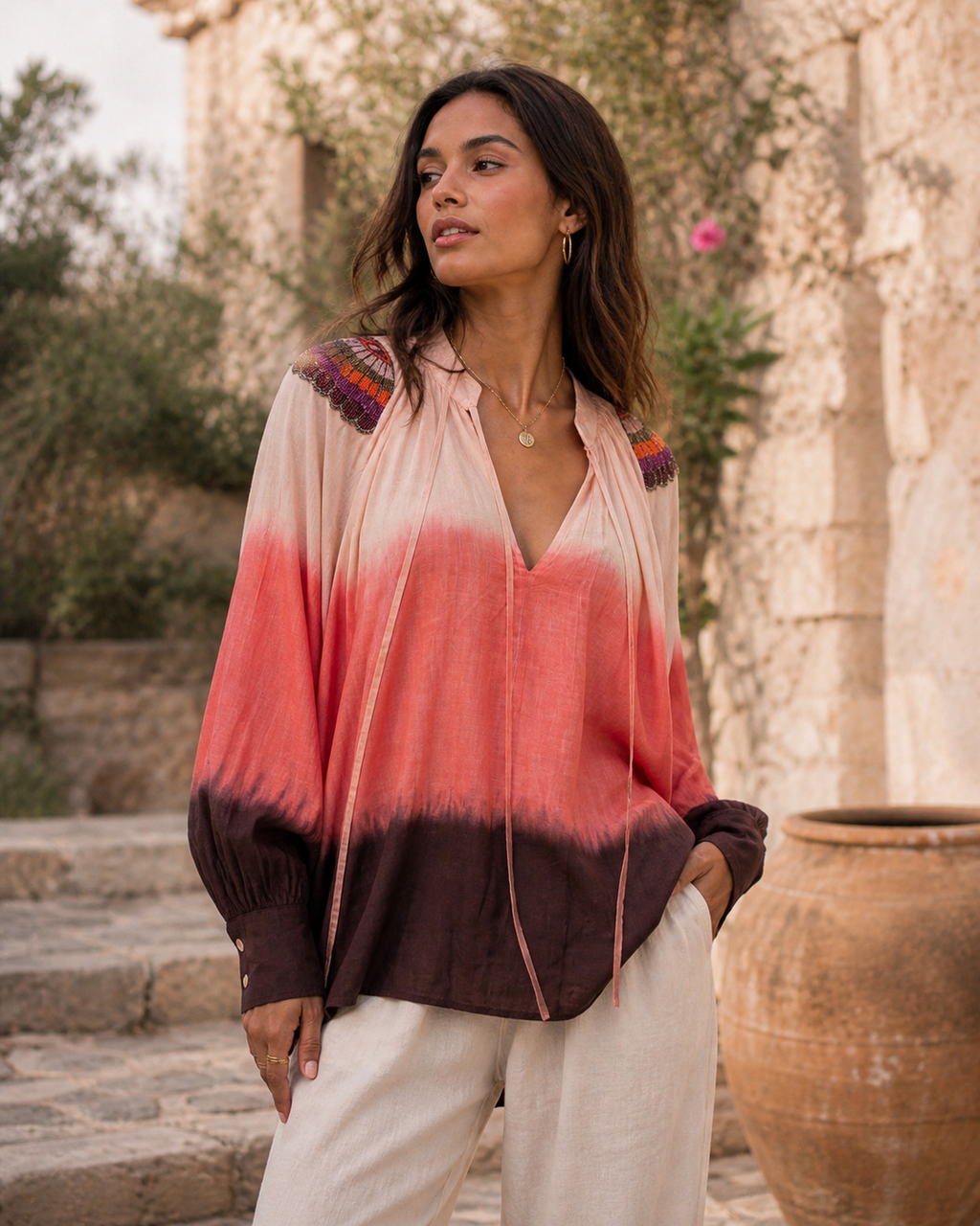 Sunset Ombre Oversized Shirt