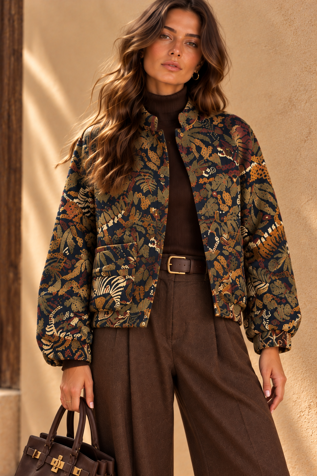 Wild Botanica Jacquard Bomber Jacket