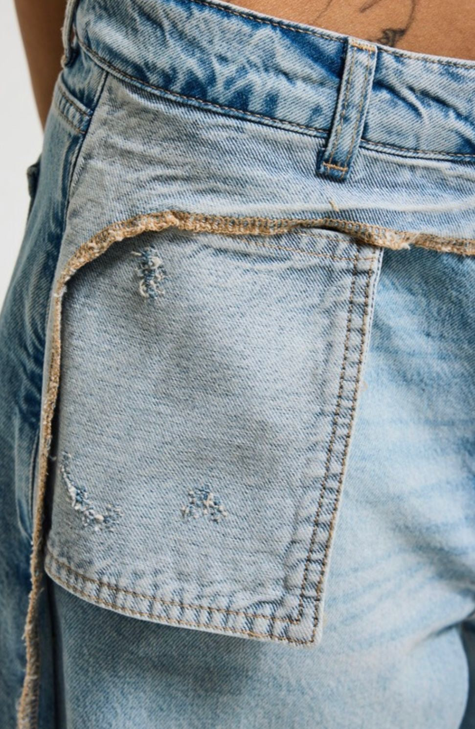 Light Wash Inside-Out Jeans