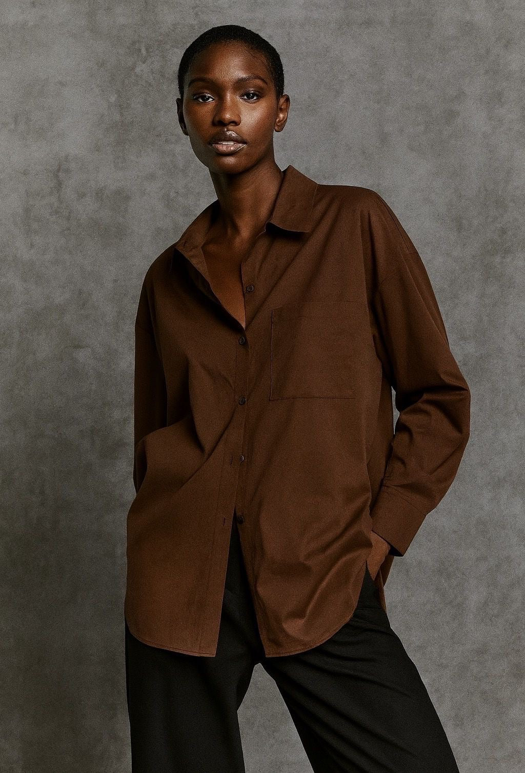 Chocolate Brown Oversized Shirt