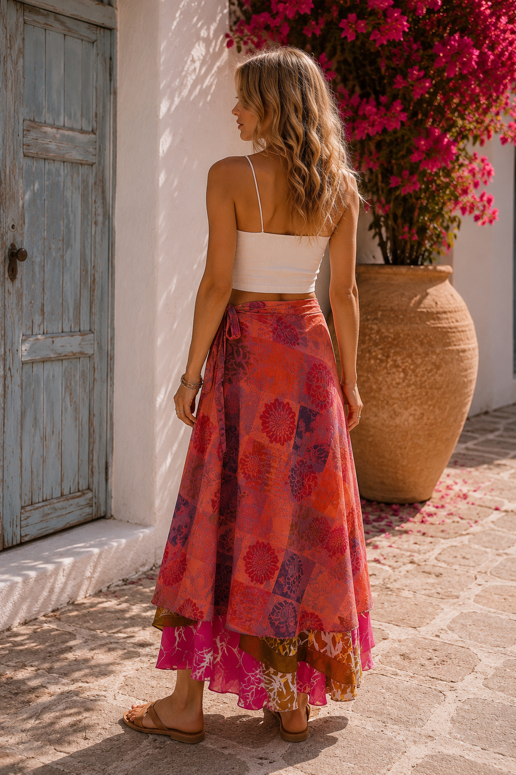 The Double Face Silk Wrap Skirt