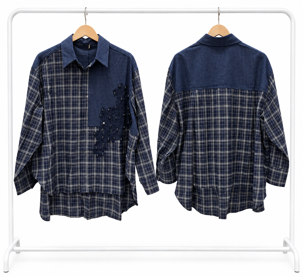 Embroidered Plaid Shirt