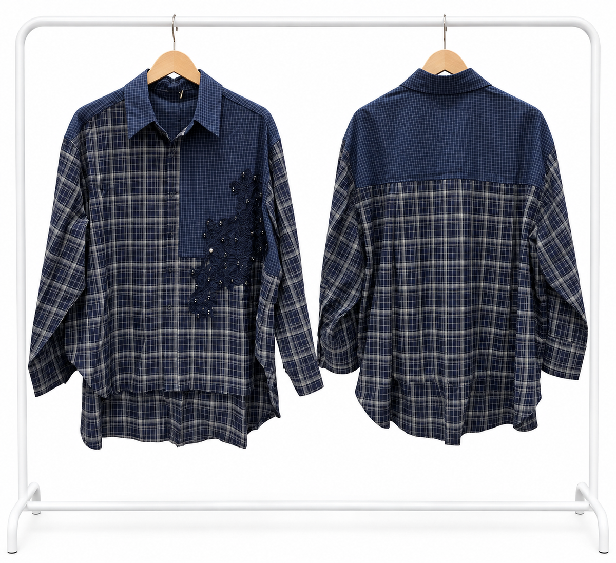 Embroidered Plaid Shirt