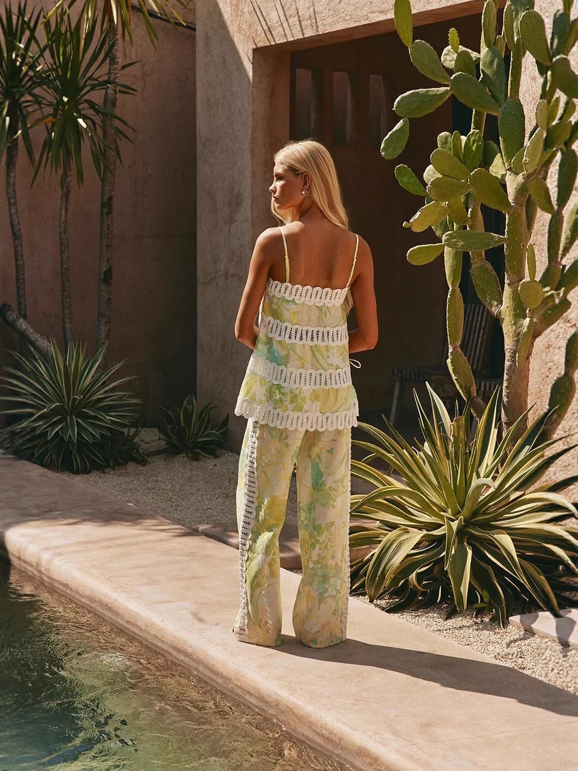 The Soleil Embroidered Printed Linen Set