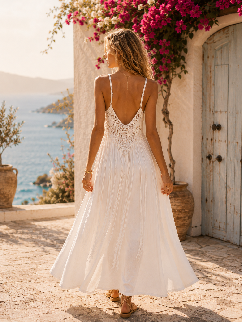 The Crochet Linen Maxi Dress