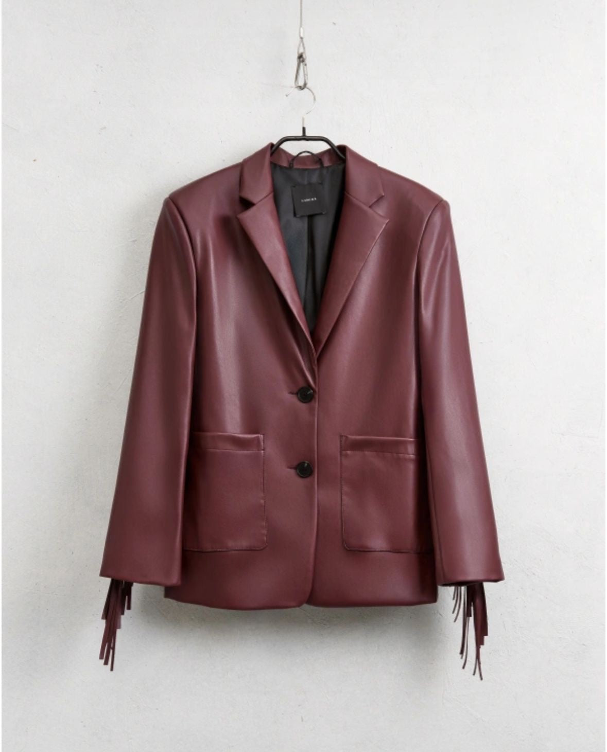Leather Fringe Blazer 