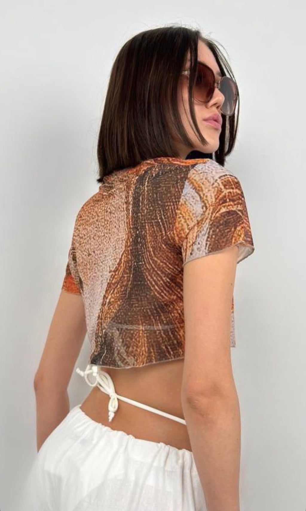 Sheer Colorful Mesh Crop Top