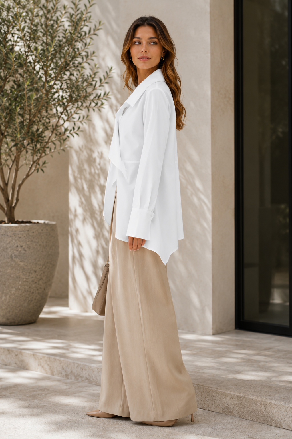 Asymmetric White Shirt