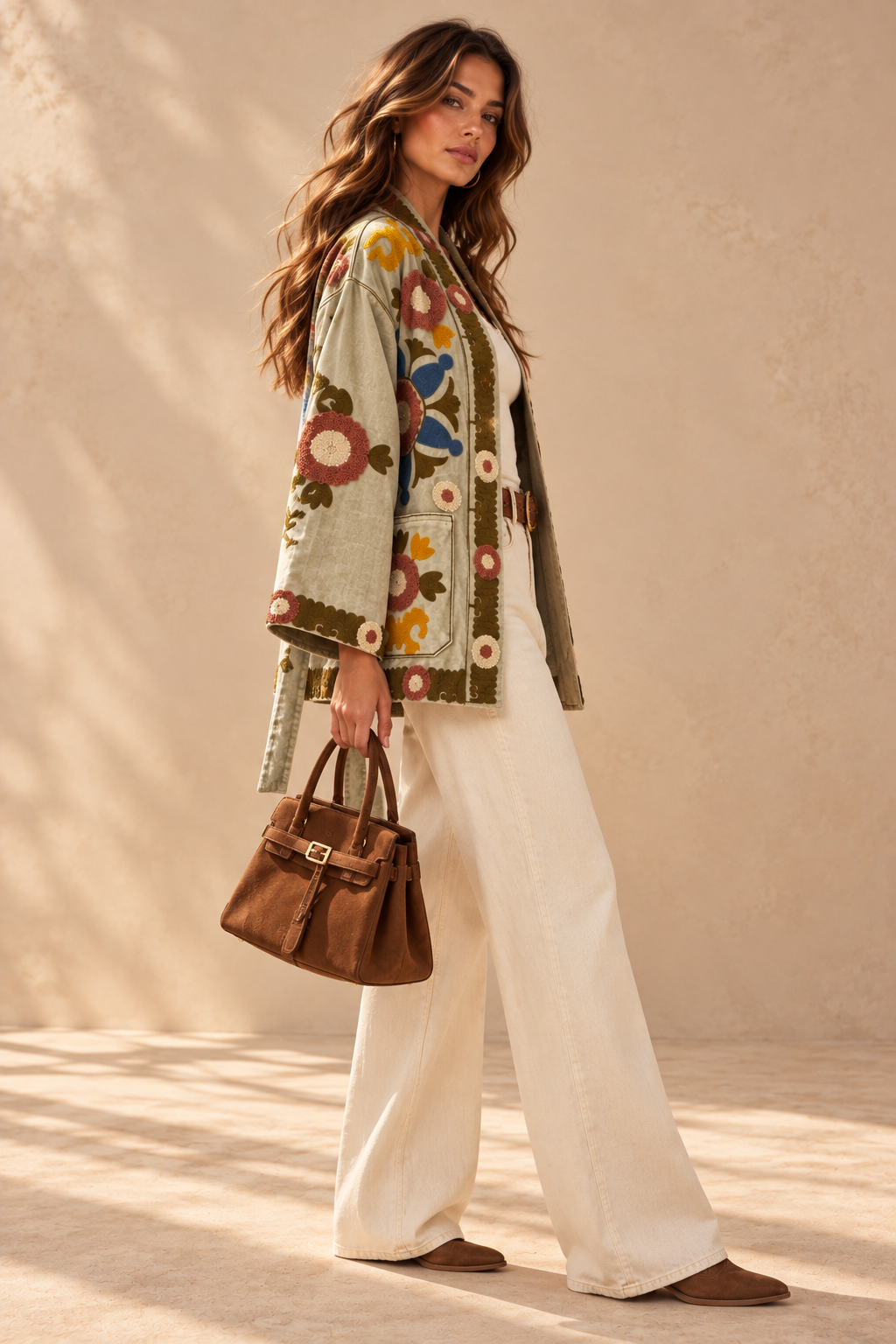 Wildflower Embroidered Suede Jacket