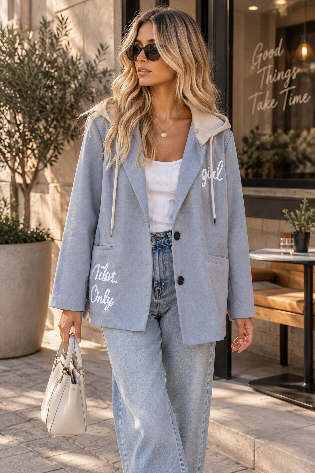 Hooded Blazer Jacket
