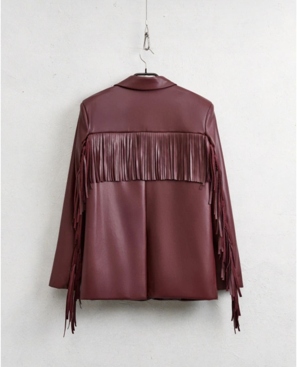 Leather Fringe Blazer 