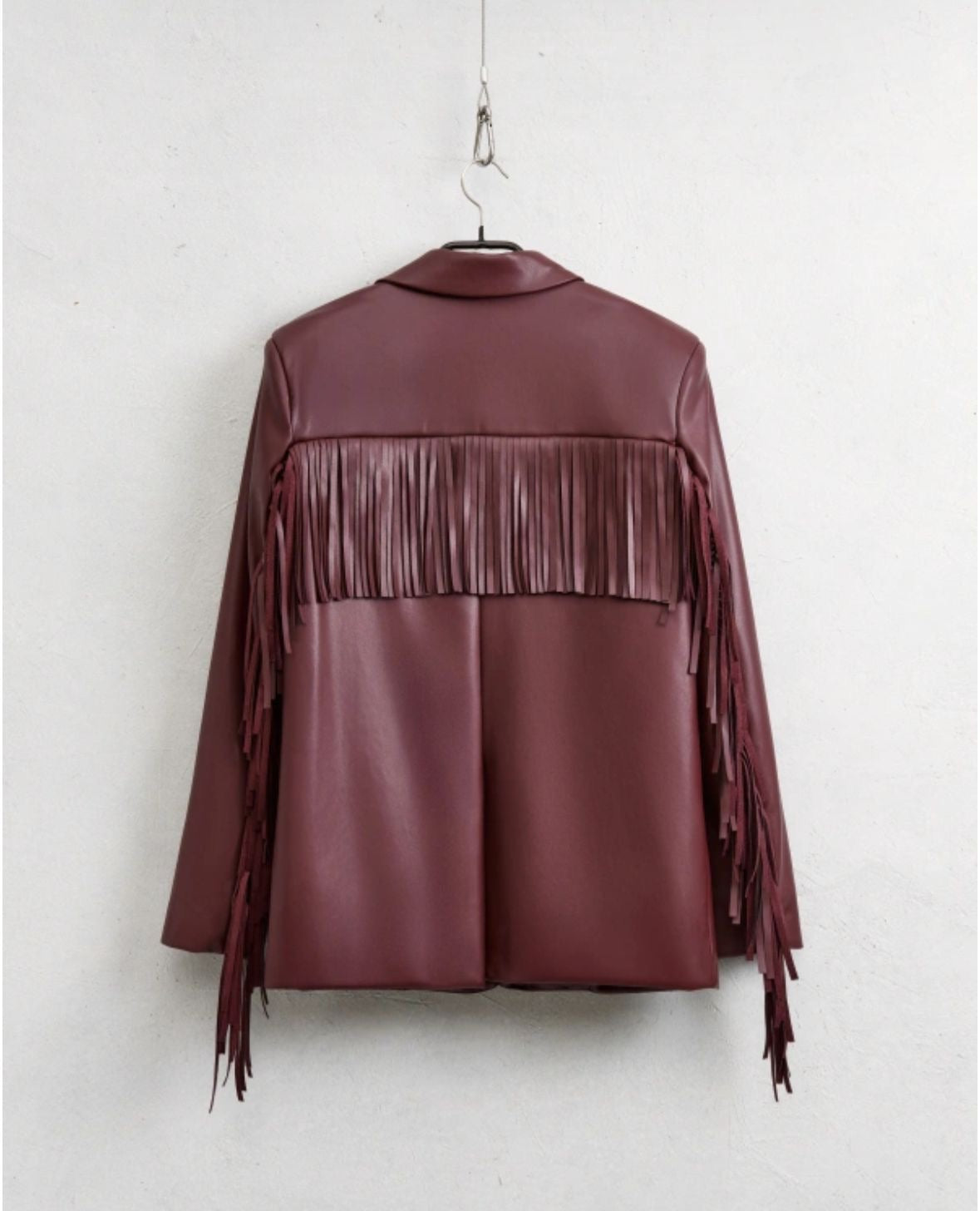 Leather Fringe Blazer 