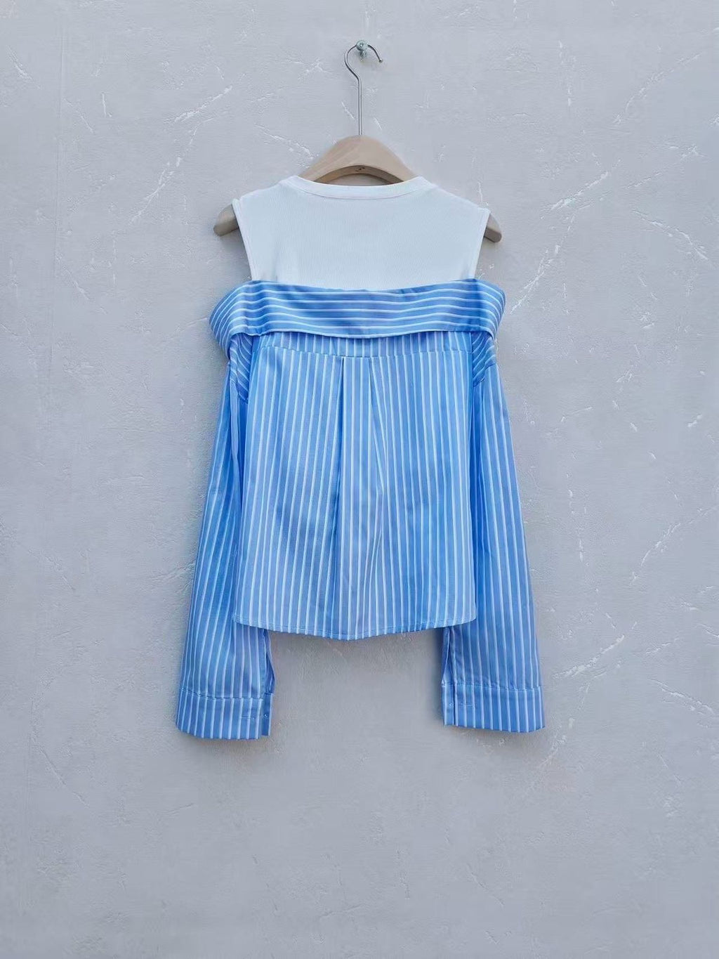 Off Shoulder Striped Shirt Top