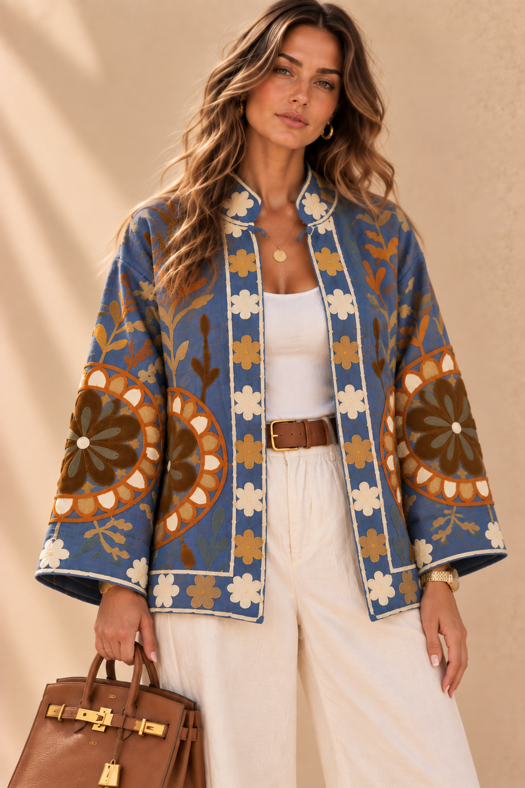 The Floriana Blue Botanical Jacket