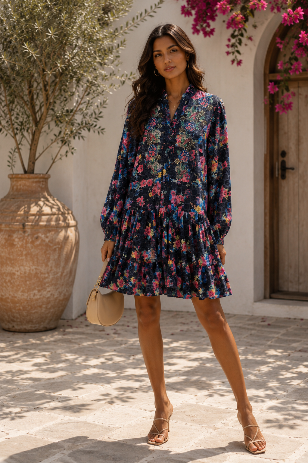 Noir Bloom Embellished Dress