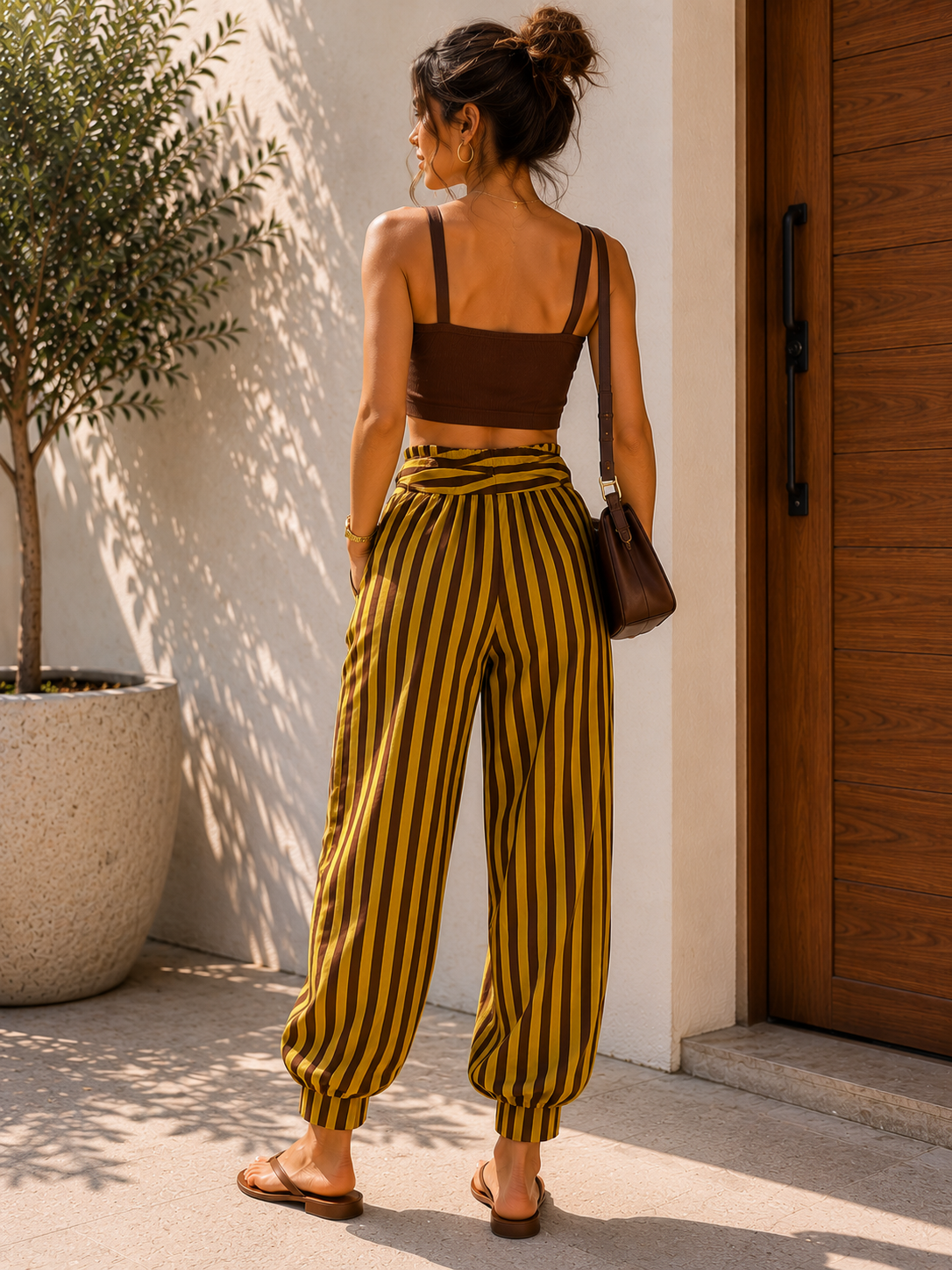 Striped ribbon pants