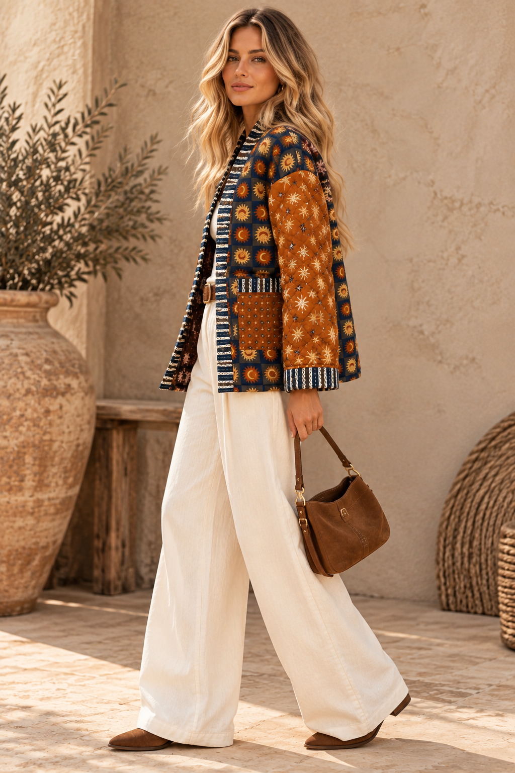 Vintage-Inspired Print Jacket