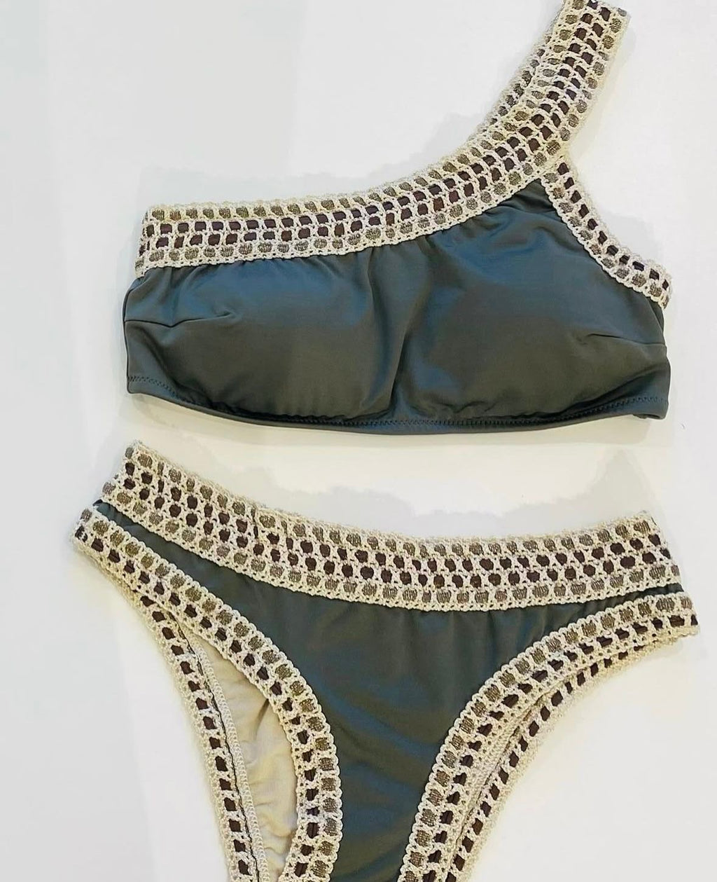 Strappy Triangle Bikini Set – Earthy Tones