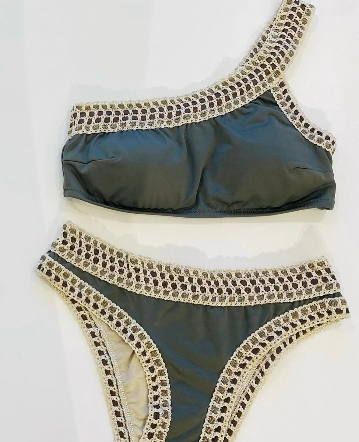 Strappy Triangle Bikini Set – Earthy Tones