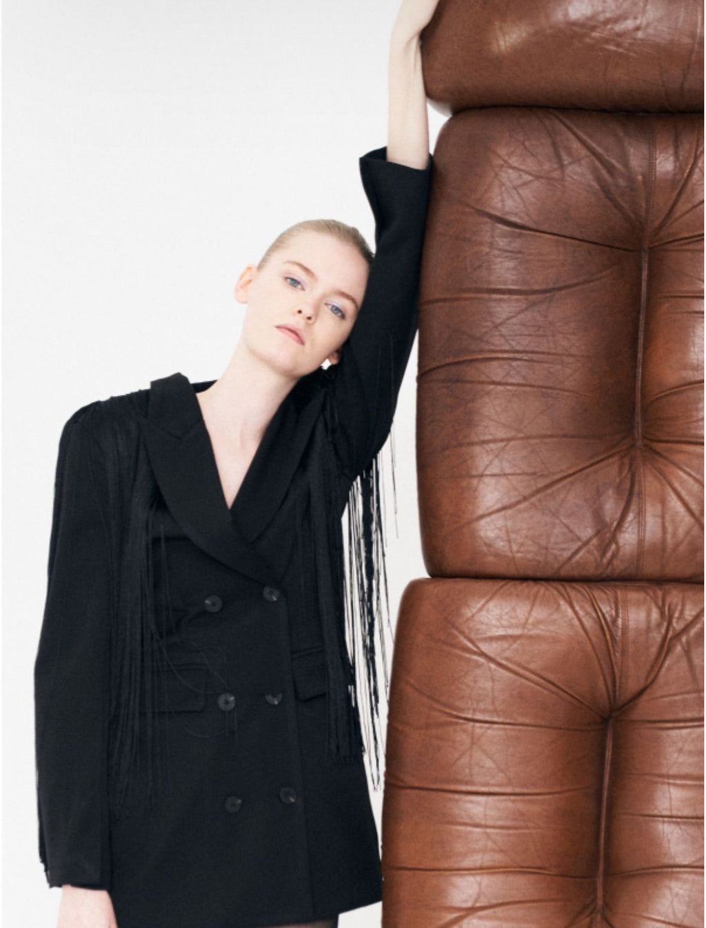 Black Fringe Blazer Dress