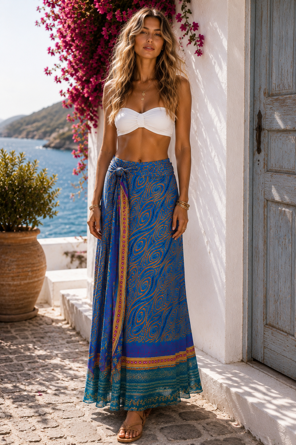 The Double Face Silk Wrap Skirt