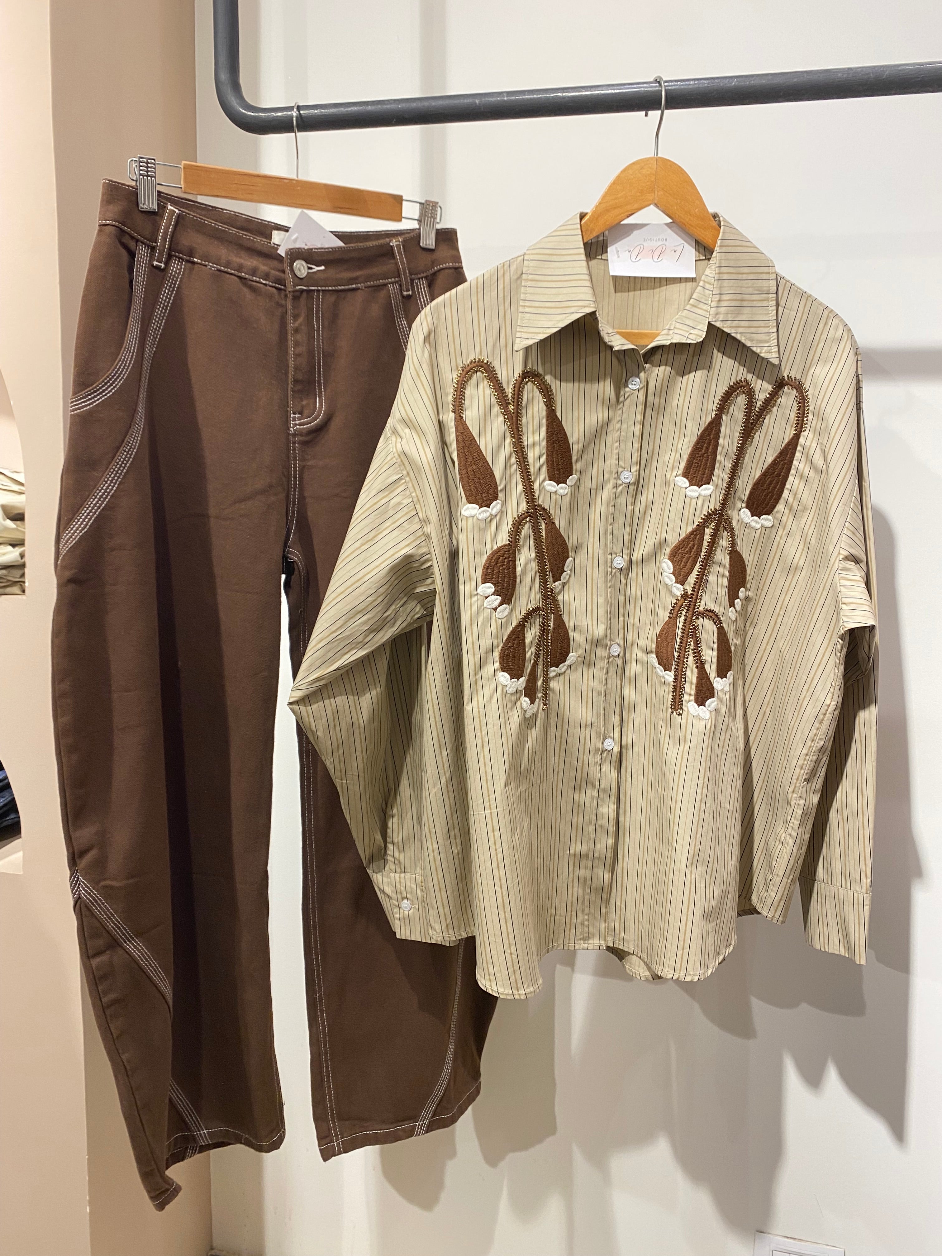 Embroidered Statement Stripe Shirt